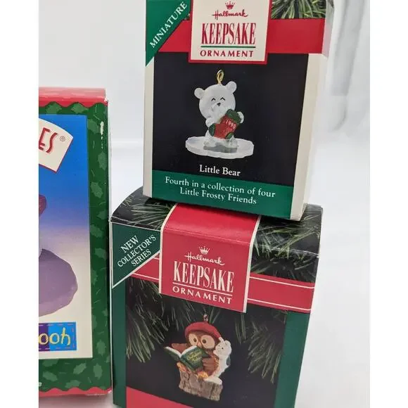 Hallmark Ornaments Keepsake Vintage Age Collection Chipmunk Pooh Piglet W/Boxes - Picture 9 of 12